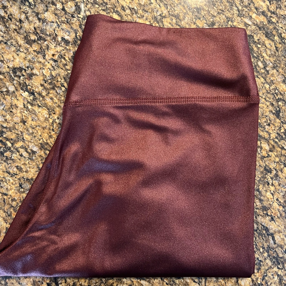 Nike Dri Fit XL shiny leggings, dark coppery red
